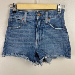 Madewell Perfect Jean Short Size 23 Balsam Wash Tencel Denim Mid Rise Cutoff